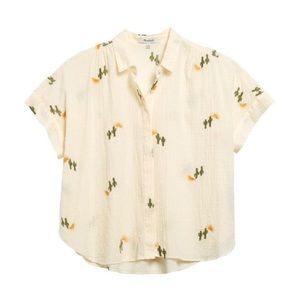 Madewell Cactus Embroidered Hilltop Swiss Dot Top